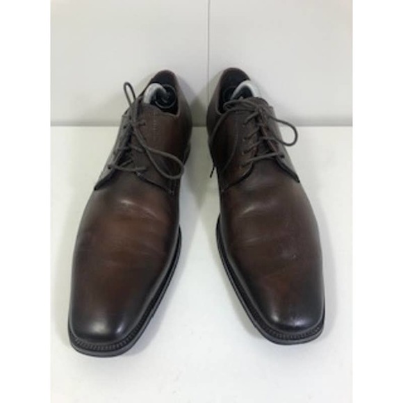 To Boot New York Leather Square Toe Lace-Up Oxford Dress Shoes Brown US 10.5